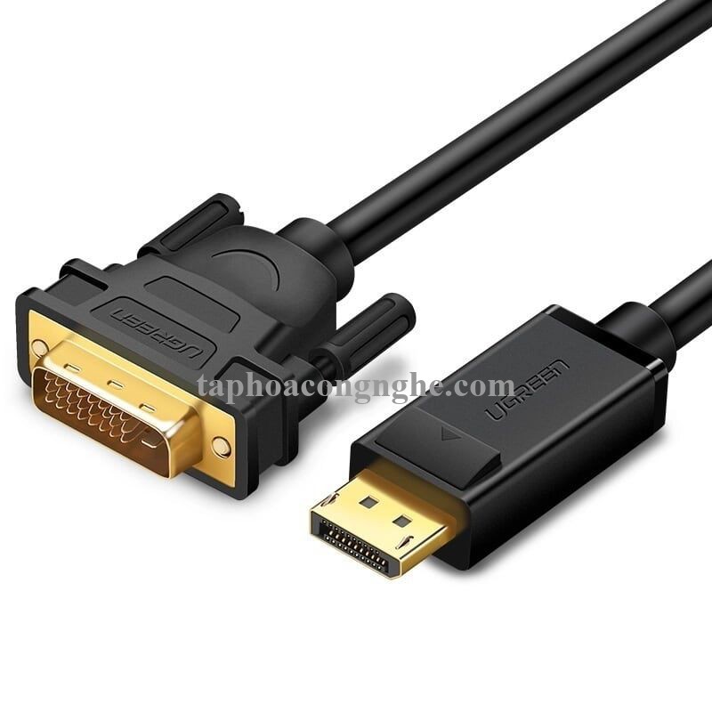 Ugreen 10223 5M màu Đen Cáp chuyển đổi DP sang DVI 24 + 1 Hỗ trợ độ phân giải 1920x1201 DP103 30010223